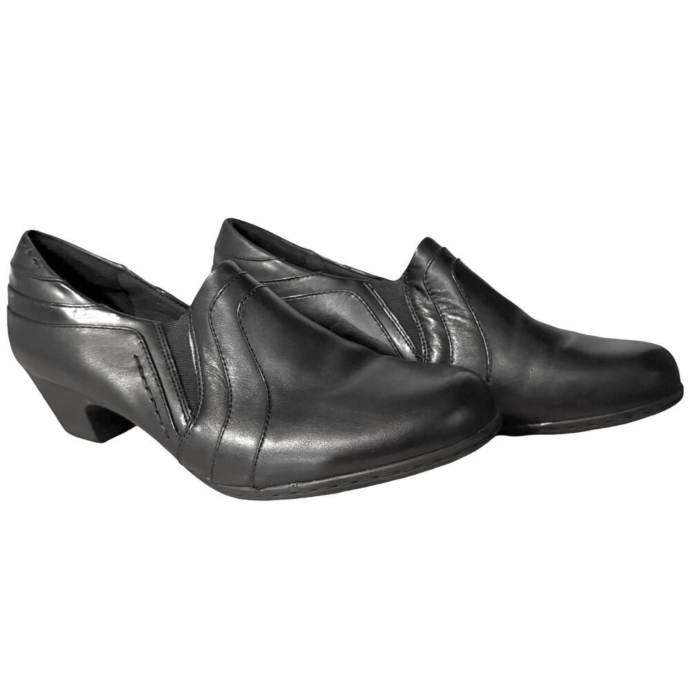 Rockport Brynn Slip On Pumps Clogs Bootie Black Leather Shoes Comfort sz 11